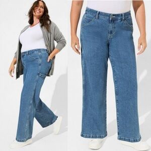 Torrid High Rise‎ Carpenter Jeans Womens Size 26 Straight Leg Blue Denim NWT NEW